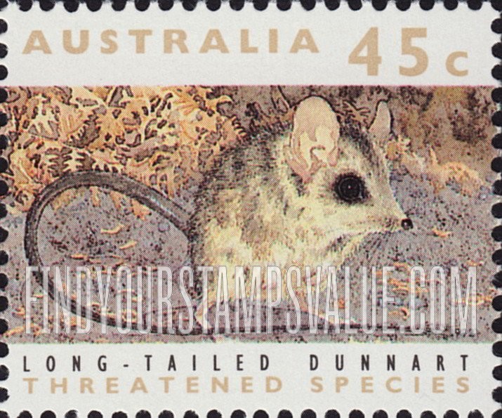 FindYourStampsValue: Threatened Species: Long-tailed dunnart