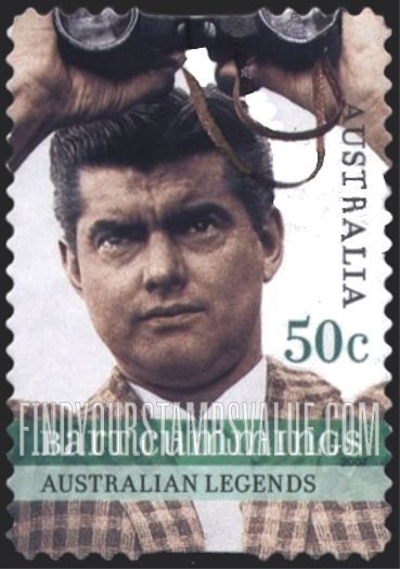 FindYourStampsValue: Horse Racing Personalities: Bart Cummings, horse trainer, with binocular