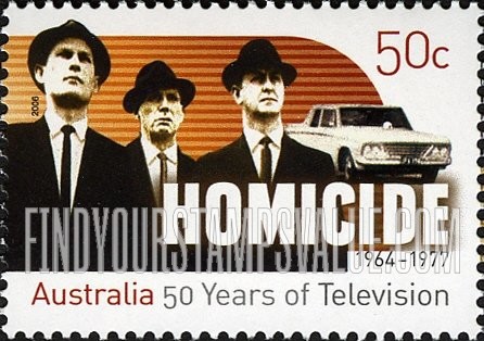 FindYourStampsValue: Television in Australia, 50th Anniversary: Homicide