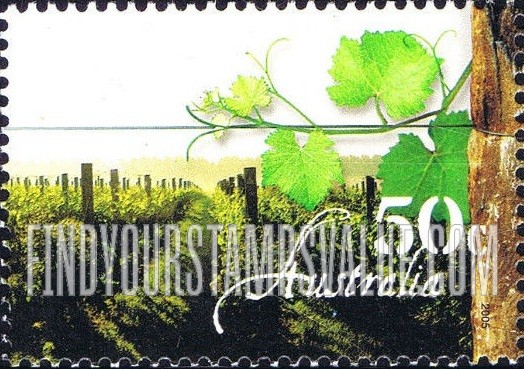 FindYourStampsValue: Australian Wine: Grapevine, vineyard