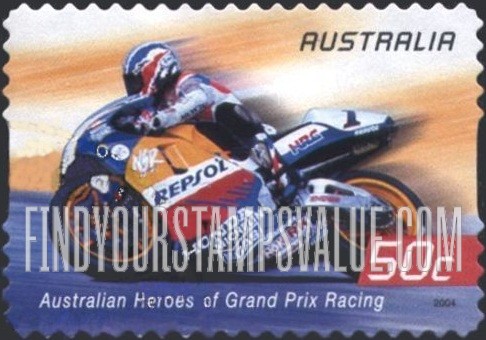 FindYourStampsValue: Grand Prix Motorcycle Racing: Mick Doohan (motorcycle #1, red panel)