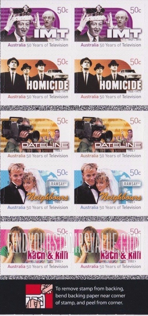 FindYourStampsValue: Television in Australia, 50th Anniversary