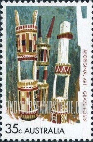 FindYourStampsValue: Graveposts, Bathurst and Melville Islands, vertical
