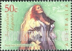 FindYourStampsValue: Australian Legends Type of 1997: In costume