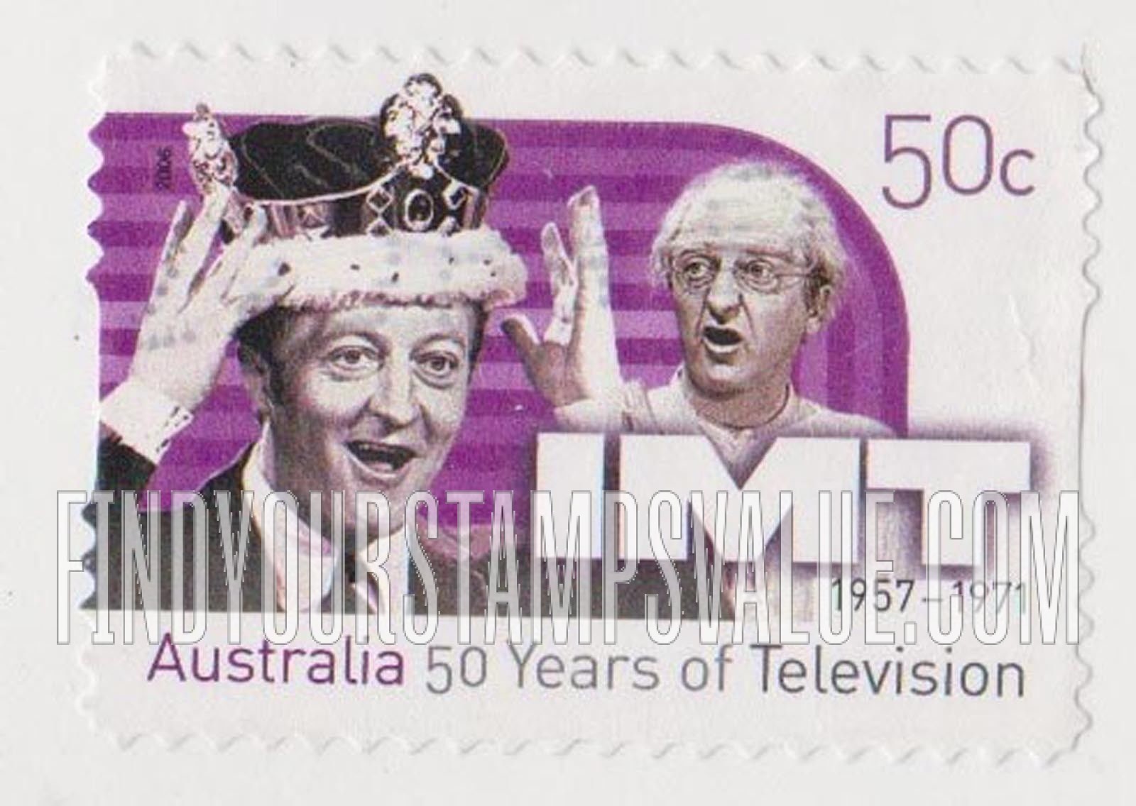 FindYourStampsValue: Television in Australia, 50th Anniversary: IMT (In Melbourne Tonight)
