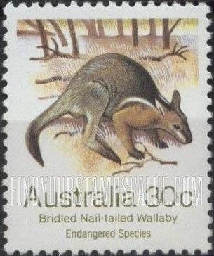 FindYourStampsValue: Bridled nail-ailed wallaby, vertical