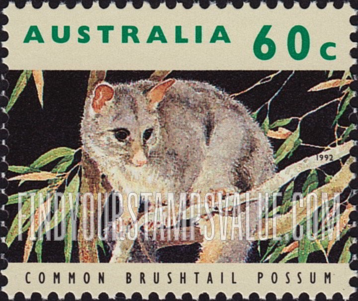 FindYourStampsValue: Threatened Species Type of 1992: Common brushtail possum