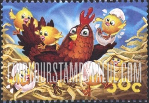FindYourStampsValue: Down on the Farm: Hen and chicks