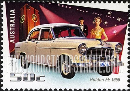 FindYourStampsValue: Cars and Trucks: 1956 Holden FE