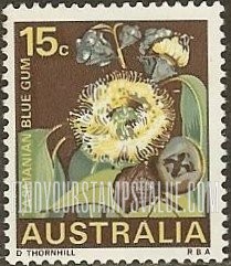 FindYourStampsValue: Tasmanian blue gum, Tasmania: Flowers in Natural Colors