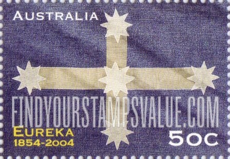 FindYourStampsValue: Eureka Stockade, 150th Anniversary: Eureka flag