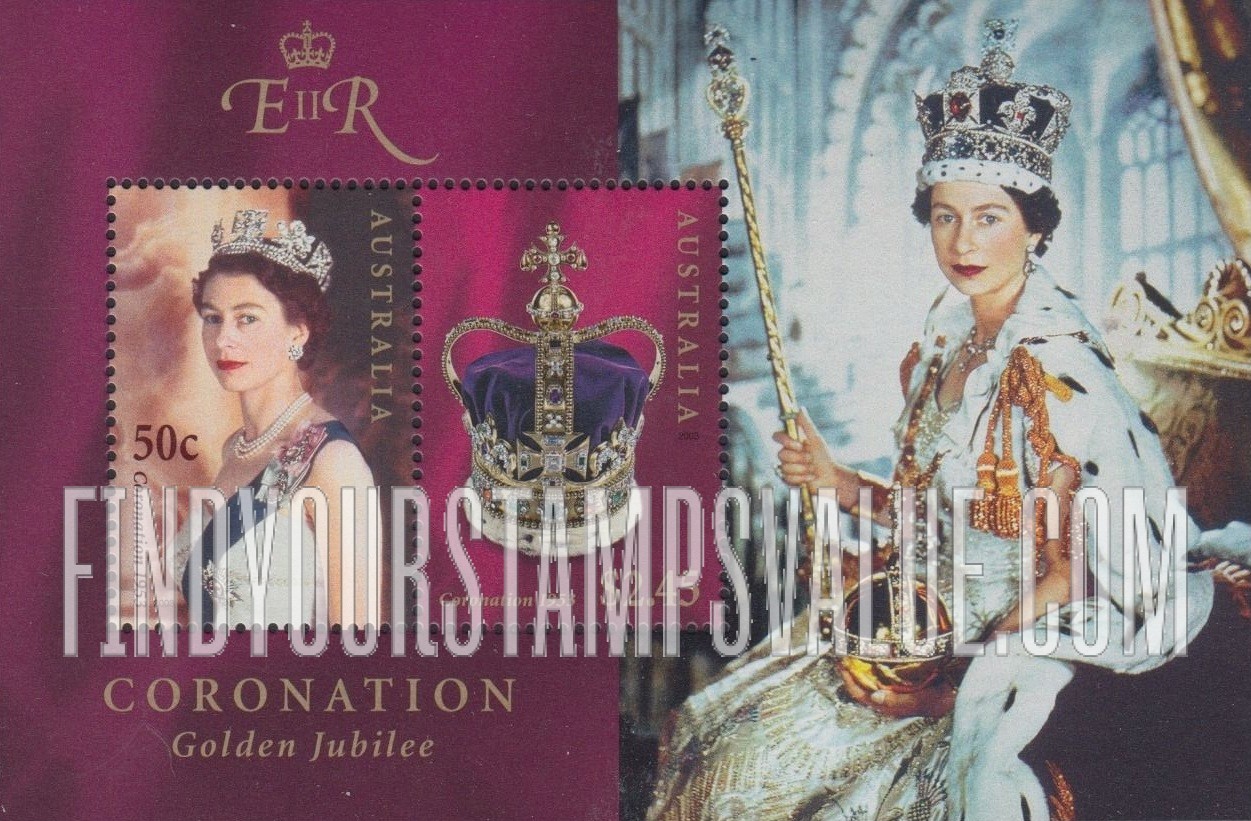 FindYourStampsValue: Coronation of Queen Elizabeth II, 50th Anniversary