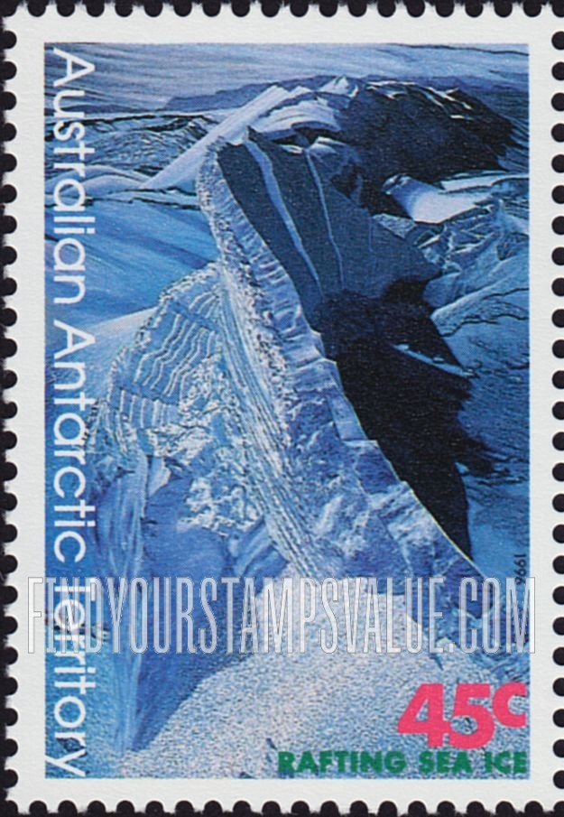 FindYourStampsValue: AUSTRALIAN ANTARCTIC TERRITORY - Landscapes, by Christian Clare Robertson: Rafting sea ice