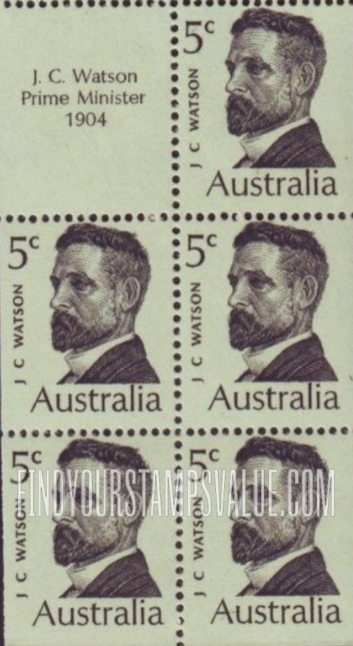 FindYourStampsValue: Prime Ministers: John C. Watson (1867-1941)