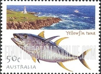 FindYourStampsValue: Fish: Yellowfin tuna