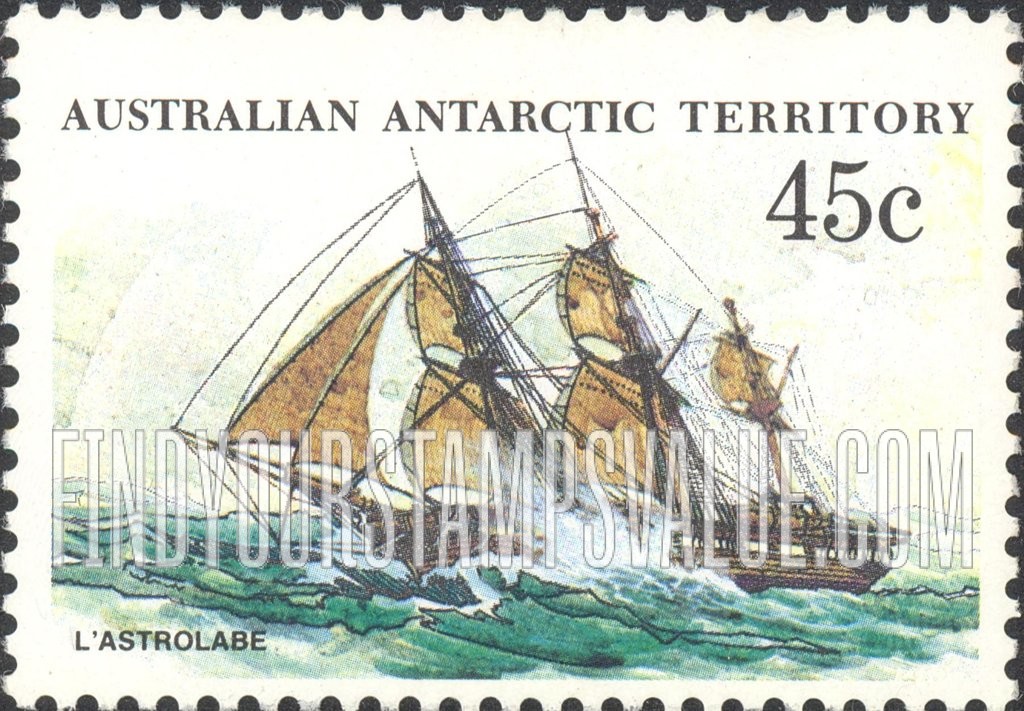 FindYourStampsValue: AUSTRALIAN ANTARCTIC TERRITORY: L’Astrolabe