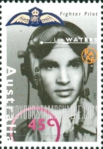 FindYourStampsValue: Famous Australians from World War II Type of 1995: Len Waters