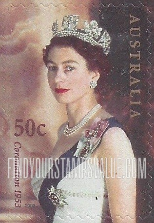FindYourStampsValue: Coronation of Queen Elizabeth II, 50th Anniversary: Queen Elizabeth II, 1953