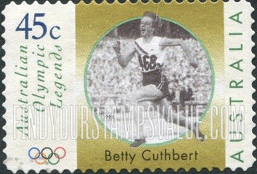 FindYourStampsValue: Legends Type of 1997: Cuthbert running