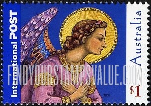 FindYourStampsValue: Christmas: Angel, horizontal