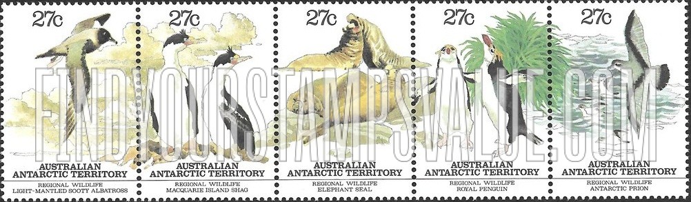 FindYourStampsValue: AUSTRALIAN ANTARCTIC TERRITORY: Local Wildlife