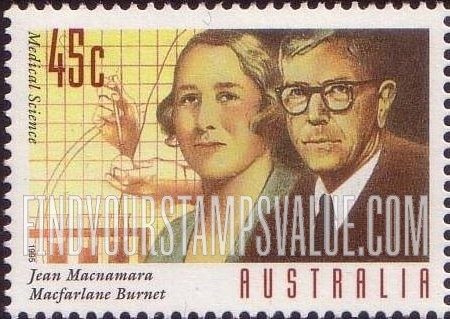 FindYourStampsValue: Australian Medical Discoveries: Jean Macnamara, Macfarlane Burnet, viruses and immunology
