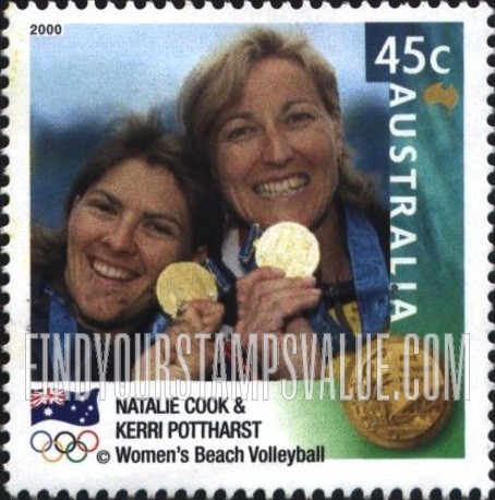 FindYourStampsValue: Australian Gold Medalists at 2000 Olympics: Natalie Cook, Kerri Pottharst