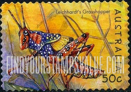 FindYourStampsValue: Insects: Leichhardt’s grasshopper