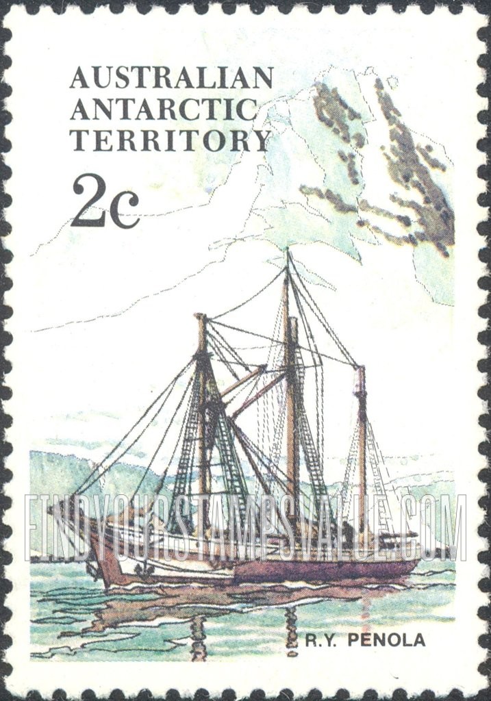 FindYourStampsValue: AUSTRALIAN ANTARCTIC TERRITORY: R.Y. Penola, vertical