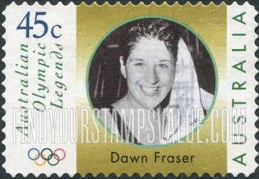 FindYourStampsValue: Legends Type of 1997: Dawn Fraser