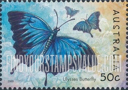 FindYourStampsValue: Insects: Ulysses butterfly
