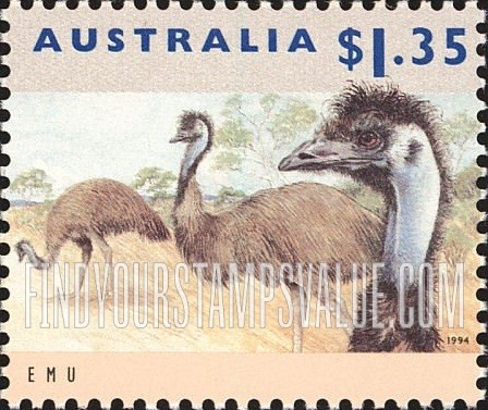 FindYourStampsValue: Threatened Species Type of 1992: Emu