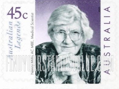 FindYourStampsValue: Australian Legends Type of 1997: Nancy Mills