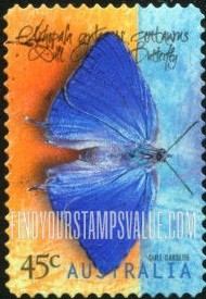 FindYourStampsValue: Butterflies: Dull oakblue