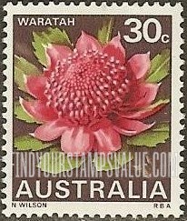 FindYourStampsValue: Waratah, New South Wales: Flowers in Natural Colors
