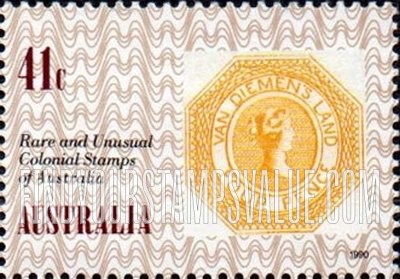 FindYourStampsValue: Penny Black 150th Anniversary: Tasmania #2