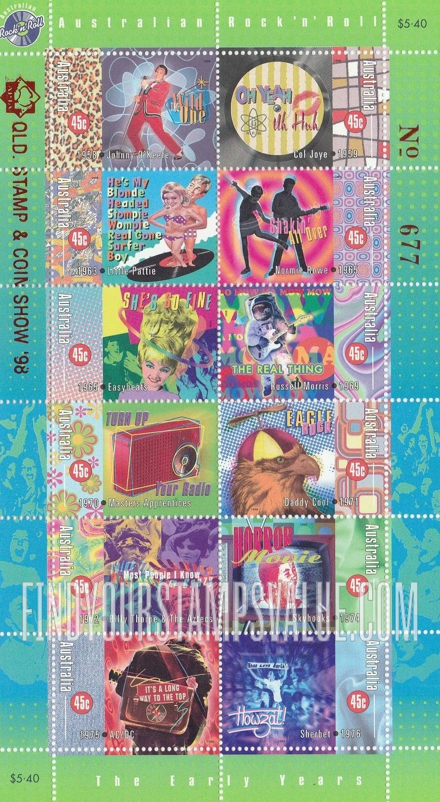 FindYourStampsValue: Rock and Roll in Australia