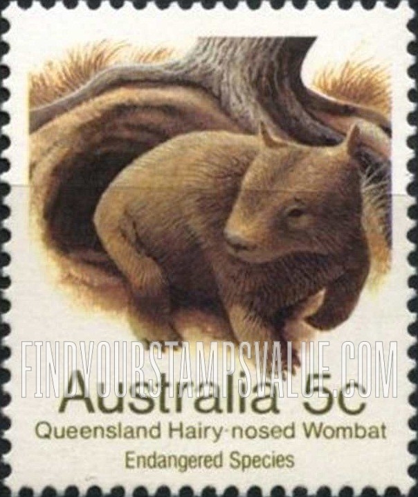 FindYourStampsValue: Queensland hairy-nosed wombat, vertical