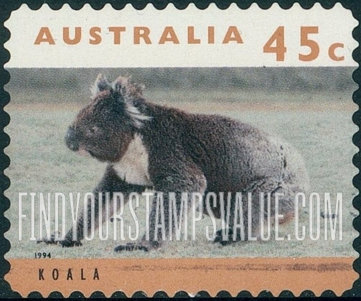 FindYourStampsValue: Threatened Species Type of 1992: Koala walking