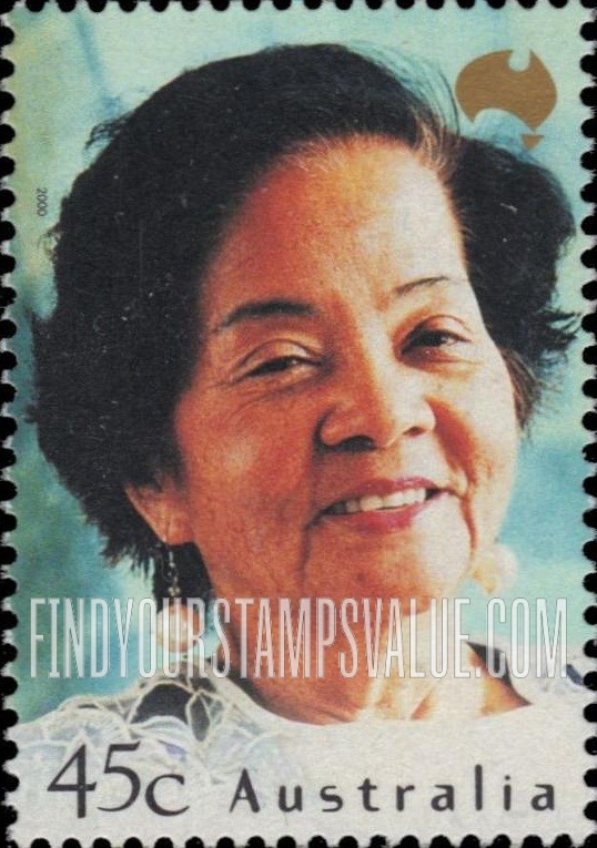 FindYourStampsValue: Faces of Australia: Edith Dizon-Fitzsimmons, with large earrings