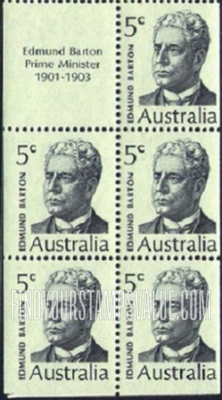 FindYourStampsValue: Prime Ministers: Sir Edmund Barton (1849-1920)