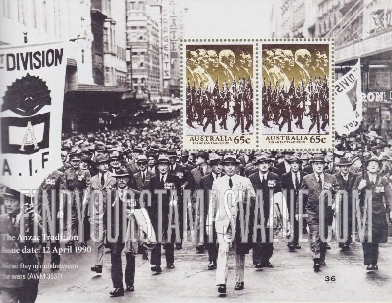 FindYourStampsValue: Scenes from WW II, 1940-41: Veterans and memorial parade