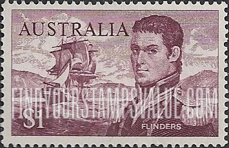 FindYourStampsValue: Matthew Flinders and three-master “Investigator“: Types of 1963-65