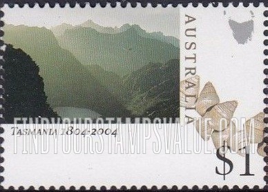 FindYourStampsValue: Settlement of Hobart Town, Tasmania, Bicentennial: Mount Wellington