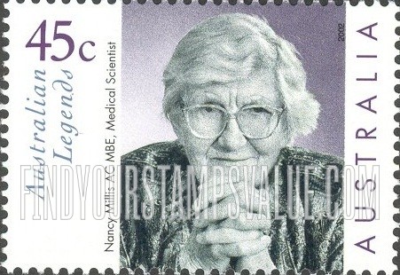 FindYourStampsValue: Australian Legends Type of 1997: Nancy Mills