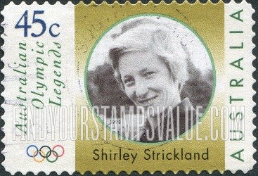 FindYourStampsValue: Legends Type of 1997: Shirley Strickland