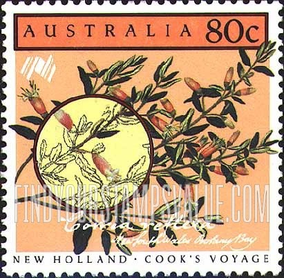 FindYourStampsValue: Cook’s New Holland Expedition: Corria reflexa