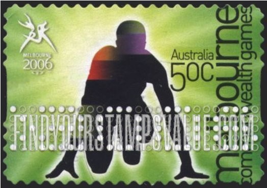 FindYourStampsValue: Commonwealth Games Athletes: Runner crouching before race