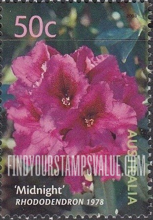 FindYourStampsValue: Australian Cultivars: Midnight rhododendron