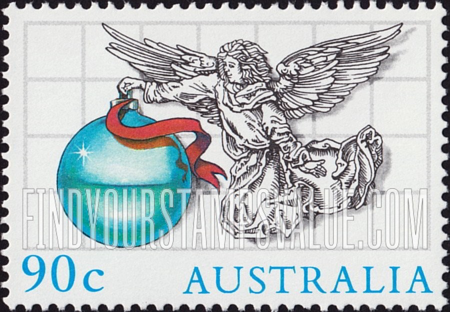 FindYourStampsValue: Christmas Type of 1985: Angel with ornament